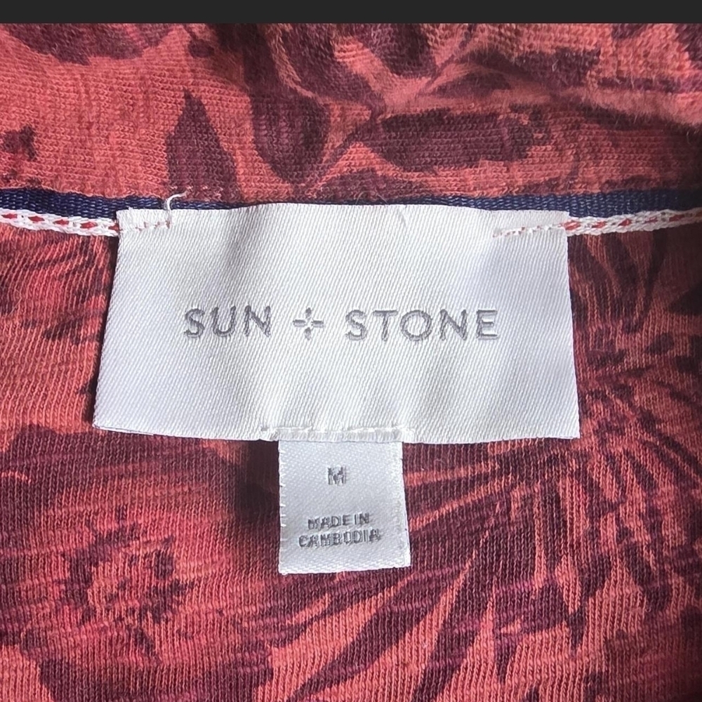 Sun + Stone Red Floral Polo Shirt - Picture 3 of 3